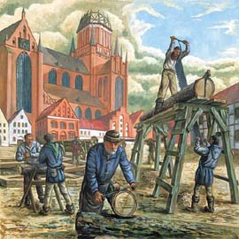 Bau der Turmhaube St. Marien 1478